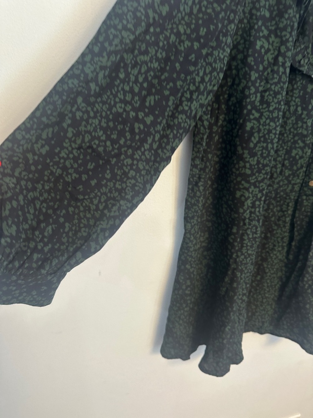 Zara Black Floral Mini Dress with Green Print - Picture 4 of 7
